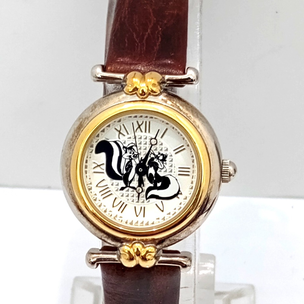 Fossil Warner Bros Pepe Le Pew & Penelope Pussycat Watch Leather New Batter rare